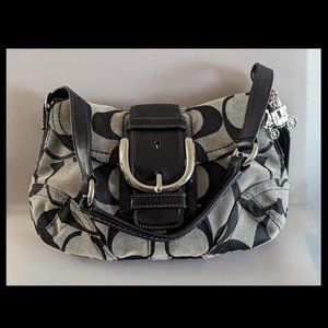 Coach Signature Soho Canvas Flap Bag Purse